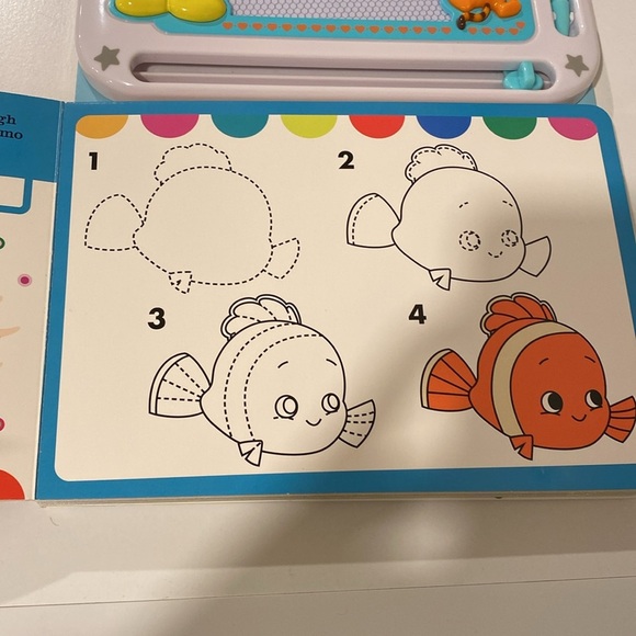 Disney Baby Drawing Book Toy Reusable Stencil Book With Magnetic Pen and Board - Picture 7 of 10